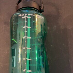 128 Oz Water Bottle with Time Marker - 2In1 Straw & Chug Lid - BPA Free (107)